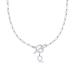 Load image into Gallery viewer, Paperclip Letter Initial Circle Lock Clasp Necklace