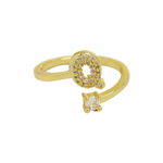 Load image into Gallery viewer, Dainty Bubble Diamond Wrap Initial Ring