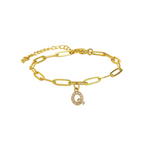 Load image into Gallery viewer, Dainty Paperclip Letter Initial Bracelet
