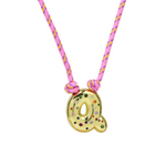 Load image into Gallery viewer, Chunky Gemstone Accented Initial Rope Necklace