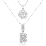 Load image into Gallery viewer, 2pc 14k Diamond Letter Initial Necklaces
