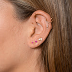 Load image into Gallery viewer, Misa Gold Oval CZ Threadless Stud Earrings