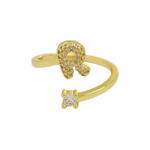 Load image into Gallery viewer, Dainty Bubble Diamond Wrap Initial Ring