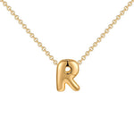 Load image into Gallery viewer, Dainty Bubble Letter Initial Necklace