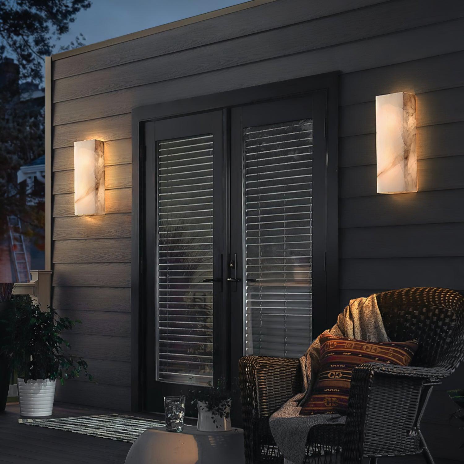 Rectangular Alabaster Contemporary Wall Sconce