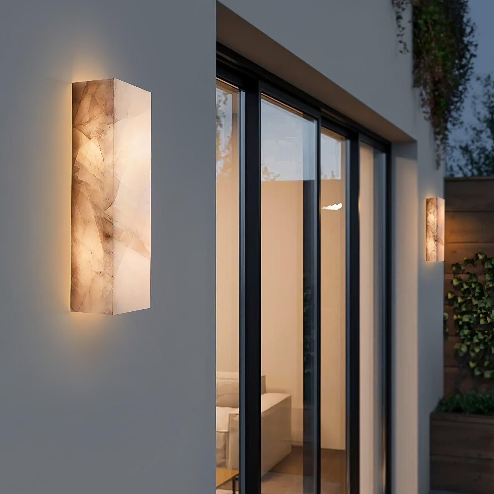 Rectangular Alabaster Contemporary Wall Sconce