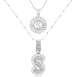 Load image into Gallery viewer, 2pc 14k Diamond Letter Initial Necklaces