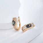 Load image into Gallery viewer, C Shaped Diamond Accented Centerpiece Earrings