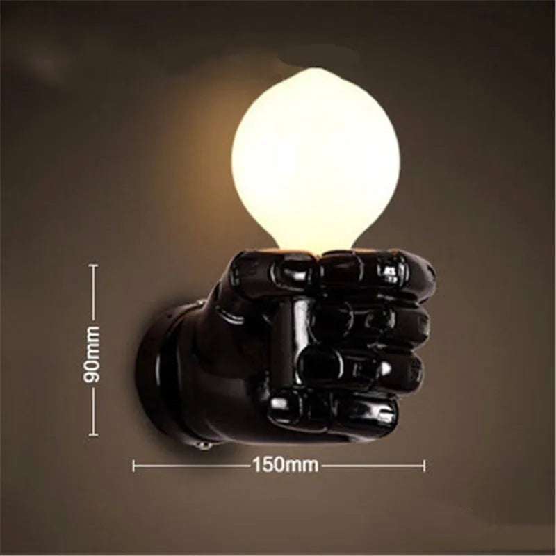 Resin Metal Hand Wall Sconce Light Fixture