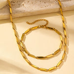 Load image into Gallery viewer, Modern Geometric Chain Necklace and Bracelet Set
