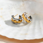 Load image into Gallery viewer, Textured Watch Hoop Earrings