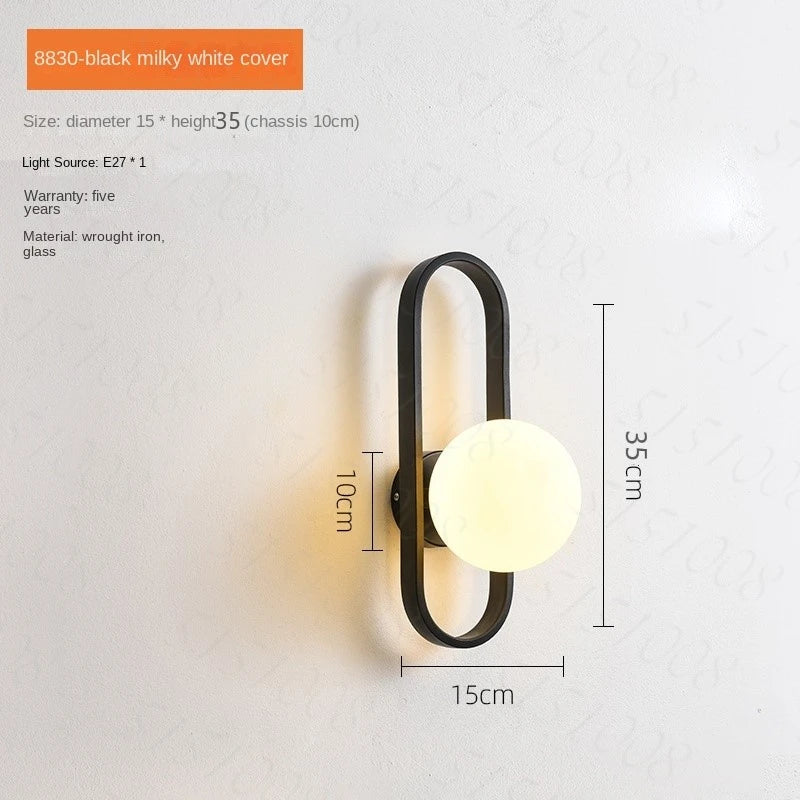 Minimalist Glass Globe Indoor Wall Light Fixture