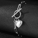 Load image into Gallery viewer, Modern Paperclip Bar Clasp Heart Bracelet
