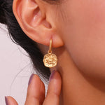 Load image into Gallery viewer, Dainty Sun Charm Textured Earring