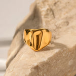 Load image into Gallery viewer, Wide Wave Textured Ring