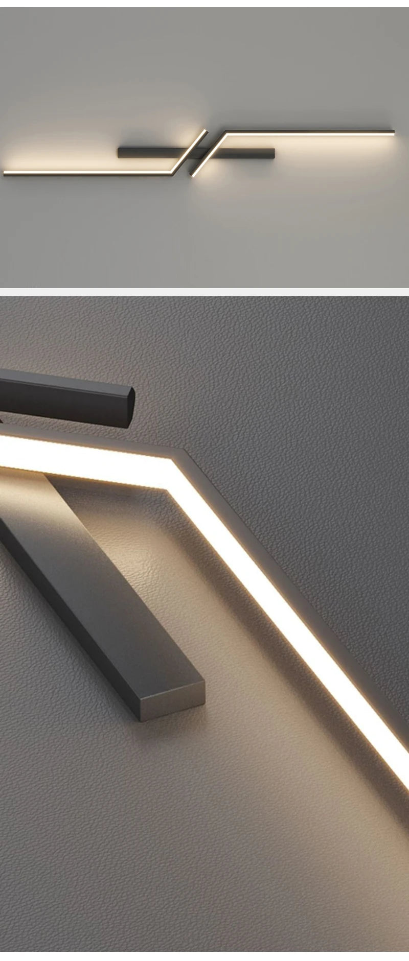 Modern Minimalist LED Wall Light Fixture In Black or Gold