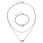 Load image into Gallery viewer, Dainty Curb & Chain Link Dual Heart Necklace and Bracelet Set
