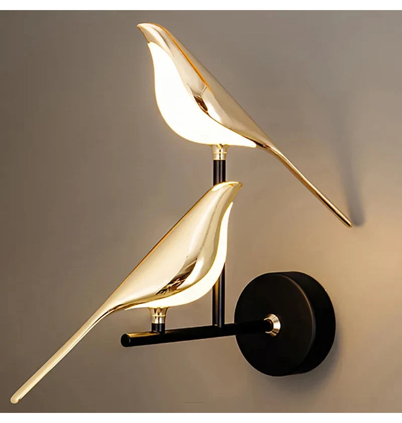 Nordic Golden Magpie Inspired Indoor Wall Lights
