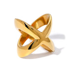 Load image into Gallery viewer, 18k Classy Crossed Intersect Ring