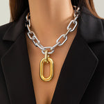 Load image into Gallery viewer, Chunky Two Tone Paperclip Bold Necklace