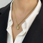 Load image into Gallery viewer, 18k Obsidian Oval Necklace
