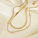 Load image into Gallery viewer, 14k Herringbone & Satellite Chain Necklace Stack