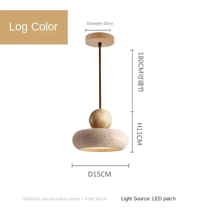 Vintage Pendant Light Fixture with Natural Yellow Agate Stone