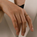 Load image into Gallery viewer, Adjustable Dainty Evil Eye Diamond Ring