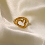 Load image into Gallery viewer, 18k Melted Heart Ring