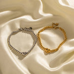 Load image into Gallery viewer, 18k Classy Beaded Heart Bracelet