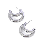 Load image into Gallery viewer, 18k Crescent Outline C Shaped Earrings