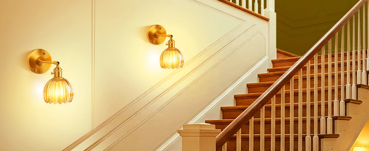 Retro Petal Glass Wall Lamp With Remote Control & Rechargeable Bulb