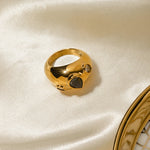 Load image into Gallery viewer, Chunky Black Teardrop Ring