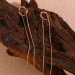Load image into Gallery viewer, 18k Dainty Circle Tassel Earrings
