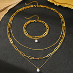 Load image into Gallery viewer, Paperclip & Curb Chain Dainty Pearl Bracelet and Necklace Stack Set