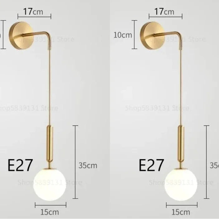Simple Nordic Globe Luxury Wall Light Fixture