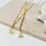Load image into Gallery viewer, Dainty Satellite Chain Heart Letter Initial Necklace