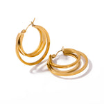 Load image into Gallery viewer, 18k Triple Layer Hoop Earrings
