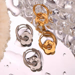 Load image into Gallery viewer, Dainty Floral Huggie Hoop Earrings