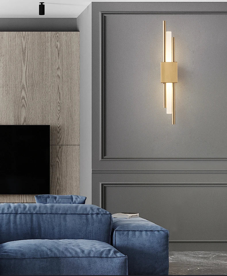 Modern Black & Bronze Tonged Wall Sconce Light Fixture