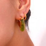 Load image into Gallery viewer, 18k Classy V Hoop Earrings