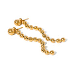 Load image into Gallery viewer, Dainty Golden Bead Tassel Earrings