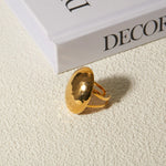 Load image into Gallery viewer, 18k Hammered Oval Dual Band Ring