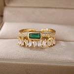 Load image into Gallery viewer, Double Layered Staggering Baguette Diamond Ring