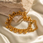 Load image into Gallery viewer, 18k Elegant Beaded Cuban Link Bracelet