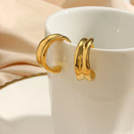 Load image into Gallery viewer, Minimal Textured Crevice Earrings
