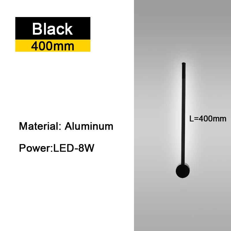 Modern Indoor 350° Rotatable Ambient Wall Sconce in Black or Gold