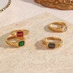 Load image into Gallery viewer, Cross Striped Baguette Diamond Ring