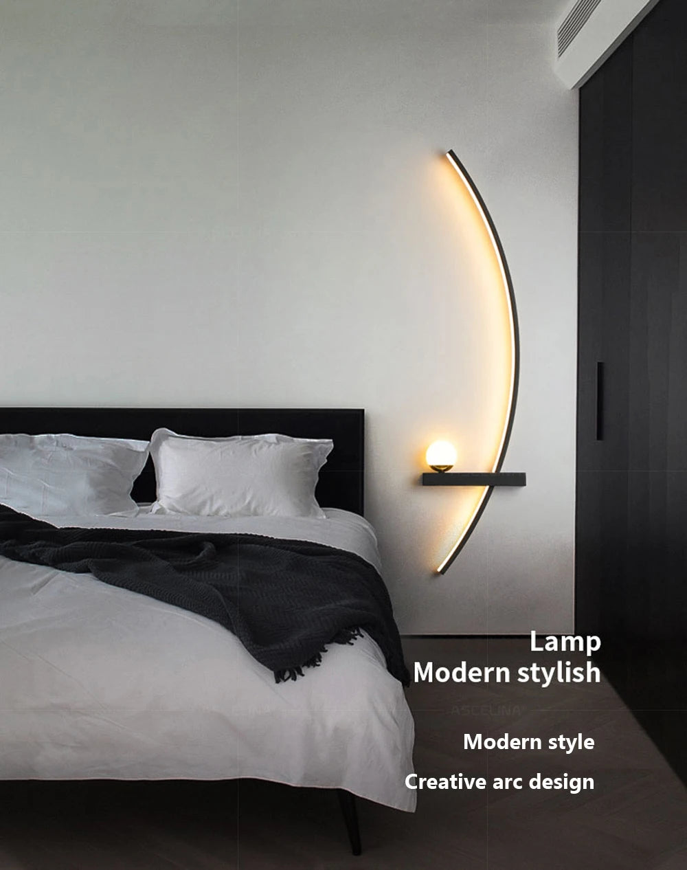 Modern Wall Lamp With Simple Arc Line Design