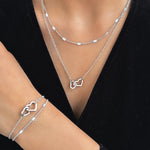 Load image into Gallery viewer, Dainty Curb & Chain Link Dual Heart Necklace and Bracelet Set